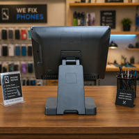 Terminal de point de vente professionnel à écran tactile unique de 15 pouces avec support pliable pour magasin de détail et restaurant, sous Windows 11