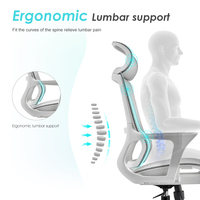 Vente en gros de Chine dossier haut réglable en hauteur fixe large appui-tête pivotant ordinateur chaise de travail de bureau ergonomique en maille