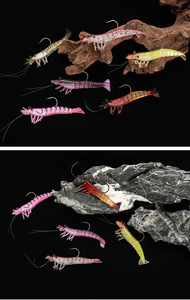 Appât luminescent plat souple de 80 mm 10 g avec hameçons, petit <span class=keywords><strong>crevettes</strong></span> d'herbe, <span class=keywords><strong>crevettes</strong></span> qui brillent dans le noir, petits leurres de pêche - Product Image 5