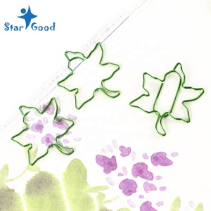 Chất lượng cao Electroplated Maple Leaf giấy Clip 10 cái/sáng bóng màu xanh lá cây hộp nhỏ moq sẵn sàng để tàu - Product Image 4