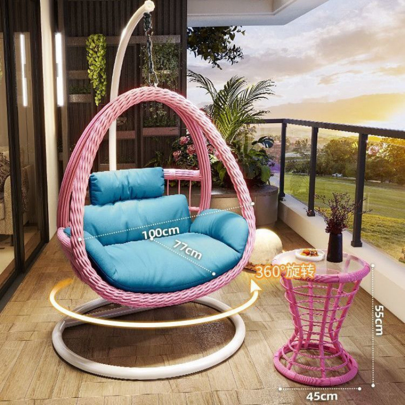 Girly pink [single spin + coffee table] free nine-piece set