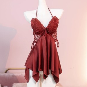 Camicia da Notte da Donna Dream in Raso con Pizzo a Contrasto, Abbigliamento da Notte Femminile - Product Image 2
