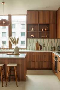 Mobili da <span class=keywords><strong>Cucina</strong></span> Vermonhouzz Wabi-sabi in Legno Scuro con Finitura Noce Profondo, <span class=keywords><strong>Cucina</strong></span> Modulare Minimalista per una Casa <span class=keywords><strong>Zen</strong></span> e Accogliente - Product Image 3