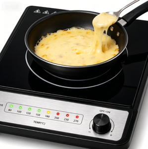 Cocina de Inducción con Control de Perilla, 1400W, 80-270 ℃   Temperatura Ajustable con Indicador LED y Bloqueo para Niños para la Cocina Diaria en el Hogar - Product Image 4