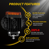 Phare de travail octogonal à 8 LED avec barre d'avertissement ambre, phare antibrouillard tout-terrain robuste pour tracteur, chariot élévateur, SUV, camion