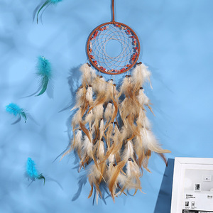 Style rétro <span class=keywords><strong>nord</strong></span>-américain <span class=keywords><strong>indien</strong></span> fait à la main plume tissé carillon éolien pour chambre chevet décoration suspendue pour capteur de rêves - Product Image 2