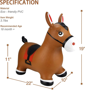 Jouets gonflables en gros de trémie de cheval, animaux rebondissants de ferme de tout-petits, cheval sautant gonflable pour des enfants - Product Image 2