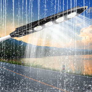 Angetrieben super helle Pole Hülse Projekt ABS PC Schwarze wasserdichte Straßen laterne integrierte Solarenergie LED Straßen laterne - Product Image 1