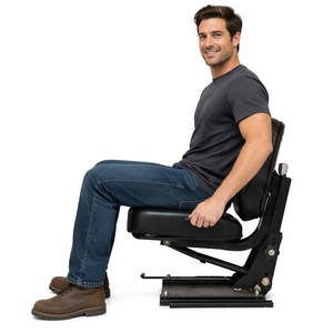 <span class=keywords><strong>Sedile</strong></span> Universale con Sospensione in Pelle PU, Reclinabile e Scorrevole <span class=keywords><strong>per</strong></span> Trattori, Escavatori, Mietitrebbie, Carrelli Elevatori - Product Image 2