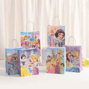 Sacs cadeaux en papier Princesse, six sacs <span class=keywords><strong>de</strong></span> fête Princesse, décorations <span class=keywords><strong>de</strong></span> fête d'<span class=keywords><strong>anniversaire</strong></span>, sacs à bonbons pour enfants, fournitures pour baby shower - Product Image 1