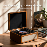 Mzeliking CA01 HiFi Desktop CD Player, Pemutar Musik Retro dengan Transmisi & Penerimaan Nirkabel, Pemutar Stereo Rumah AUX USB.