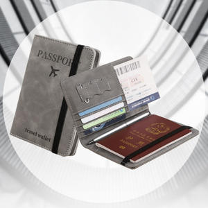 Hjd Leather Passport Holder 150x105mm RFID Protection Card <b>Wallet</b> Travel Organizer Unisex Business Style - Product Image 2