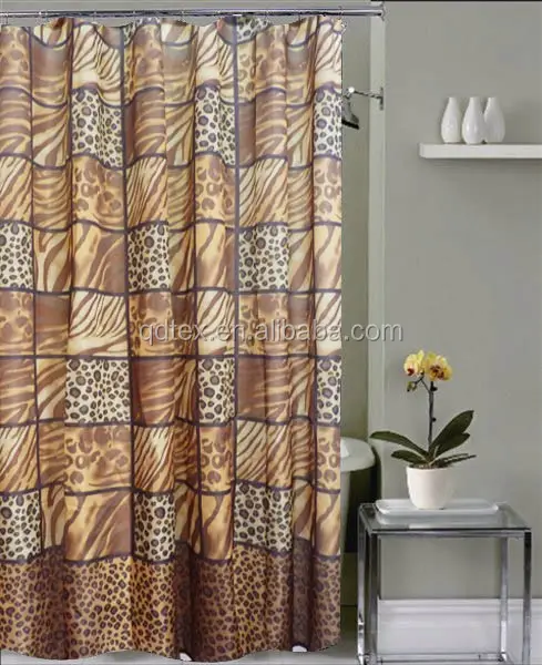 Natural Fabric Fiber Blackout Curtain For Window Shower Curtain Set Bathroom Fabric Fall Curtains Waterproof Colorful