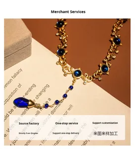 Di fascia alta in lega ZOAO G1090 Klein Blue vite Micro inserto lungo ciondolo collana donna 2025 nuovi gioielli retrò all'ingrosso - Product Image 6