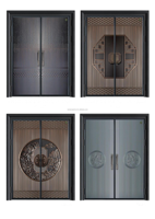 Porte d'entrée principale moderne pour villa, double porte en aluminium moulé, porte de sécurité avec isolation phonique pour ferme, école, cuisine