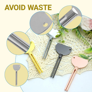 Presse-tube manuel en métal Rose Arge pour <span class=keywords><strong>nettoyant</strong></span> <span class=keywords><strong>visage</strong></span>, couleur plaqué or et argent, support de dentifrice et presse-crème pour salle de bain - Product Image 4