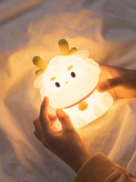 Veilleuse d'Ambiance RVB Colorée en Silicone Souple pour Enfants, Jouet Animal Mignon à Commande Vocale, Décoration de Salon, Chambre et Crèche