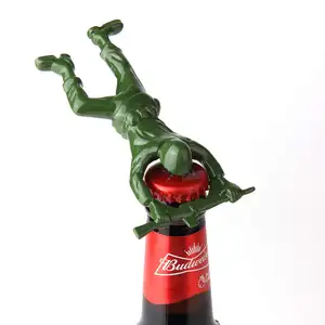 Creative 3D Army Man Bottle Opener,Unique Easy Opening Bottle Opener for Beer and beverage Green