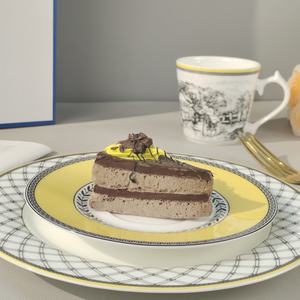 Juego de Platos de Cerámica para Cena, Vajilla de Lujo Dorada para Cocina - Product Image 3