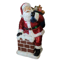 Santa Claus Subiendo la Chimenea con Luces LED de Colores