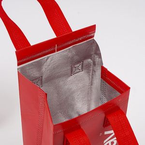 Manufacturers Wholesale Red Non-Woven Milk Tea Drinks Catering Insulation Bag Insulated Aluminum Foil Water Bottle Cooler Bag - Product Image 5