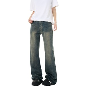 Jeans Retro para Hombre y Mujer, Otoño Invierno, Estilo Urbano, Lavados, Desgastados, de Cintura Alta, Pierna Ancha, Holgados, Rectos, con Múltiples Bolsillos - Product Image 5
