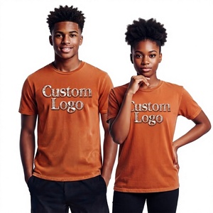 T-shirts pour hommes surdimensionnés en coton 100% personnalisés, imprimés, avec logo brodé, de haute qualité, épais et unis - Product Image 1