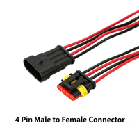Faisceau de câblage automobile étanche, type AMP, 1 à 6 broches, connecteur mâle/femelle, 18 AWG, terminal en cuivre 1,5 mm, IP67, HID rapide