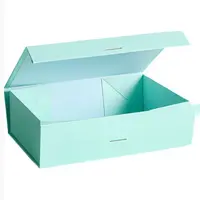Новое поступление, картонная синяя пустая упаковка для обуви, магнитная Подарочная коробка с ленточными зажимами
