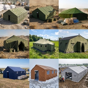 Tente de campement pour réfugiés BC, <span class=keywords><strong>prix</strong></span> usine personnalisé, en toile robuste avec structure métallique et vestibule métallique pour l'extérieur - Product Image 6