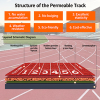 Revêtement de sol sportif synthétique EPDM respirant pour piste de course, directement de l'usine, idéal pour les projets de stades scolaires et universitaires