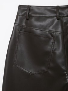 ZEVITY 2026 Printemps – <span class=keywords><strong>Pantalon</strong></span> long décontracté pour <span class=keywords><strong>femme</strong></span> en similicuir avec poches, style ballon, fermeture éclair, <span class=keywords><strong>pantalon</strong></span> <span class=keywords><strong>sarouel</strong></span> en PU - Product Image 6