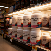 EXDOO pour Isolat de Protéine de Lactosérum en Poudre - Certifié GMP HACCP, 10-19g de Protéines par Portion, Marque Privée Personnalisée pour