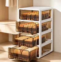 Organisateur de sous-vêtements multicouche transparent avec tiroirs anti-poussière pour chaussettes, soutiens-gorge et culottes de chambre à coucher