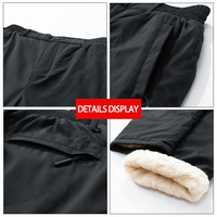 Celana Panjang Pria Model Kaki Lebar untuk Cuaca Dingin, Lapisan Sherpa Fleece, Berlapis Quilted, Kancing dan Ritsleting, Longgar, Hangat untuk Musim Dingin