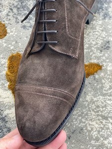 <span class=keywords><strong>Chaussures</strong></span> pour hommes Derby New Gulen, petites, marron, en <span class=keywords><strong>cuir</strong></span> anti-velours, style business décontracté, semelle en <span class=keywords><strong>cuir</strong></span> cousue à la main Goodyear, respirantes - Product Image 2