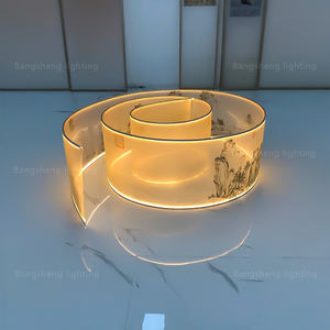 Long défilement de <span class=keywords><strong>ruban</strong></span> léger en soie de bureau de vente moderne d'intérieur personnalisé pour le salon de villa avec la base E26 - Product Image 2