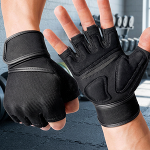 Weight Lifting Half Finger Gloves for Men Women Gym Use with Wrist Support PU Material Performance Exercise Training - Product Image 2