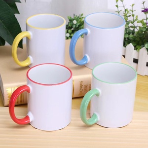 Borde de mango de color personalizable para manualidades, logotipo de impresión personalizado, <span class=keywords><strong>foto</strong></span> de <span class=keywords><strong>texto</strong></span>, taza de café de cerámica de 11 oz <span class=keywords><strong>con</strong></span> mango colorido <span class=keywords><strong>y</strong></span> llanta - Product Image 4
