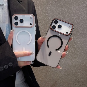 <b>Camera</b> Stand Bracket Magnetic Transparent Phone Case for <b>iPhone</b> 17 Air 16 15 14 Pro Max Wireless Charging Acrylic Protect <b>Cover</b> - Product Image 3