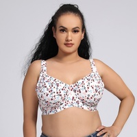 Soutien-gorge push-up à armatures pour poitrines généreuses, ultra-fin, en coton imprimé, avec armatures en acier, grande taille, pour le commerce international