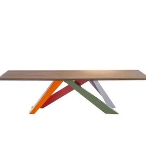 Nuevo diseño de material, mejor precio, mesa de comedor de madera maciza de lujo, muebles de metal extensibles para el hogar, mesa de comedor para Bonaldo