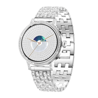 New I229 Women's Bling Full Crystal <strong>Smart</strong> <strong>Watch</strong> 1.27'' IPS Heart Rate Monitor Pedometer Call Message Push Fashion Sports <strong>Watch</strong>