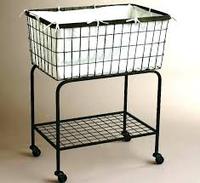 Chariot à linge en métal en gros avec roues, chariots de rangement pour linge sale en acier inoxydable, chariots de magasinage