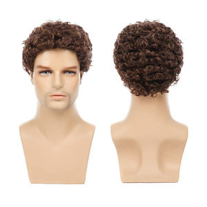 Shinein Handsome Daily Fluffy Perruque synthétique pour hommes Blonde Full Straight Perruque de cheveux courts pour hommes - Product Image 5