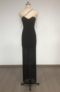 SB3533 nuovo Design nappa nero fasciante abito con cristallo per Night club feste abiti di lusso donna elegante - Product Image 3