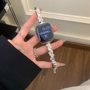 <span class=keywords><strong>Bracelet</strong></span> en métal diamanté pour <span class=keywords><strong>Apple</strong></span> <span class=keywords><strong>Watch</strong></span> S10, SE3, S11, S987, compatible avec les modèles féminins - Product Image 6