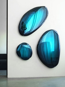 Décoration Murale 3D en <span class=keywords><strong>Acier</strong></span> Inoxydable et Pierre Métallique, Art <span class=keywords><strong>Mural</strong></span> Abstrait, Décoration Murale Suspendue pour la Maison - Product Image 3
