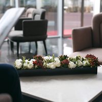 Vase rectangulaire moderne en acrylique transparent de 24 pouces de long pour centre de table floral, usage décoratif