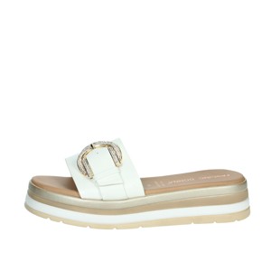 Pantofole bianche 11124-e4 con comodi sandali con zeppa a punta aperta traspirante e morbida soletta in gomma PU per la primavera estate inverno - Product Image 1